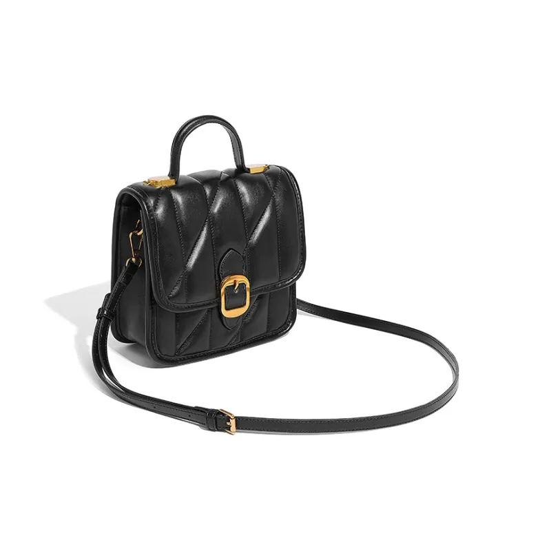 Vigno Synthetic Leather One Shoulder Crossbody Double Shoulder Handbag Regular Women's Black/Brown/Ecru-2