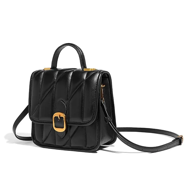 Vigno Synthetic Leather One Shoulder Crossbody Double Shoulder Handbag Regular Women's Black/Brown/Ecru-1