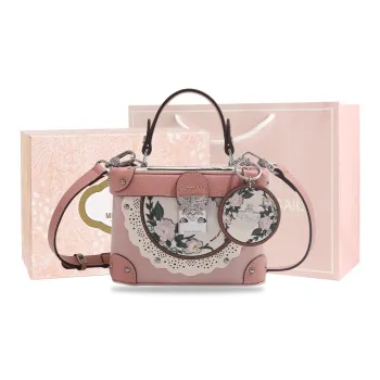 MISS GAIL Artificial Leather Shoulder Bag Crossbody Bag Handbag Medium Size Women's Cross Pattern Pink