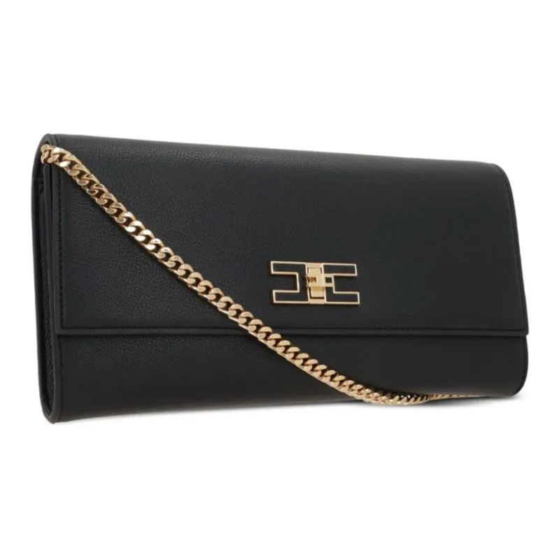 Elisabetta Franchi Logo Plaque Foldover Top Crossbody Bag-1