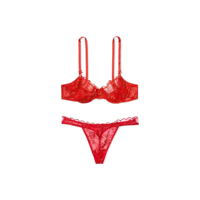 Victoria's Secret Underwear Set Women's Red-0