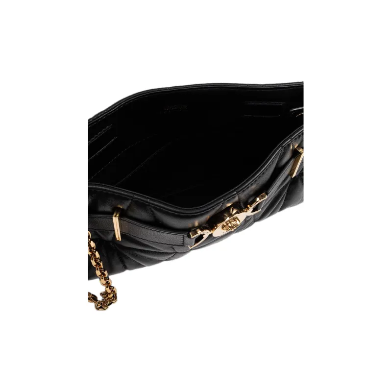 VERSACE VERSACE Leather Crossbody Bag Shoulder Bag Large Size Women's Black-3