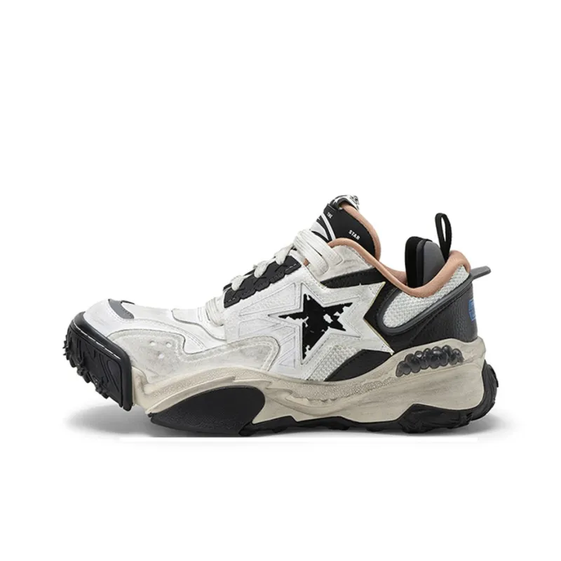 STARTER Vol 90s V STAR Stars Shoes Anti Slip Wear Resistant Low Top Chunky Sneakers Men's Black-0