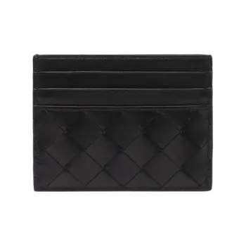 Bottega Veneta Leather Card Holder Wallet Men's Black