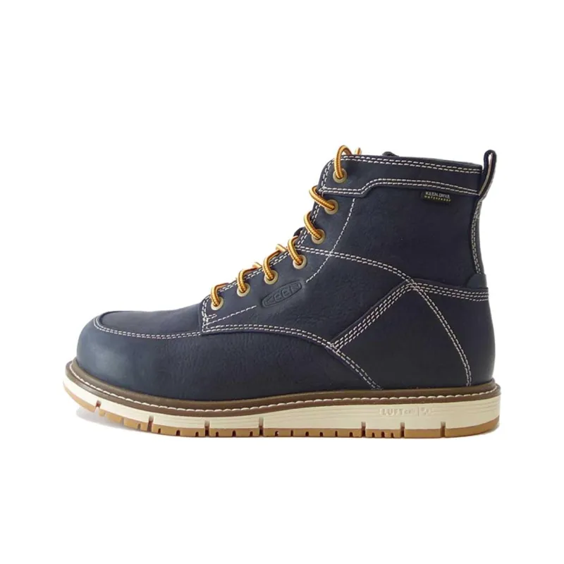 KEEN San Jose Wear-Resistant Slip-Resistant High-Top Hiking Shoes Men's Dark Blue-0
