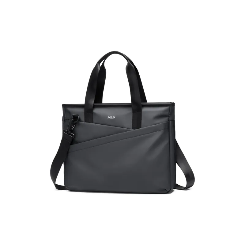 POLO Fabric Briefcase Large Size Men's Black-6