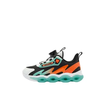 QIAODAN Anti Slip Wear Resistant Low Top Kids' Running Shoes Black/Initial Green Children Aged 3 7 Years Old