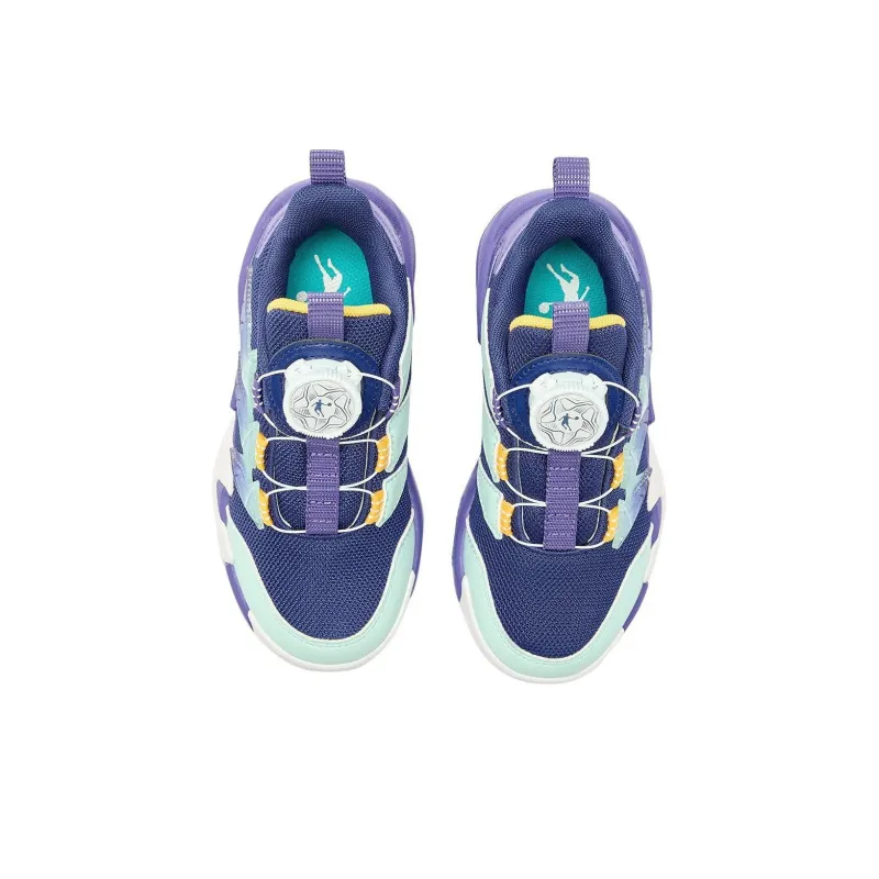 QIAODAN Anti Slip Wear Resistant Low Top Children's Basketball Shoes Blue Purple Children Aged 3 7 Years Old-3