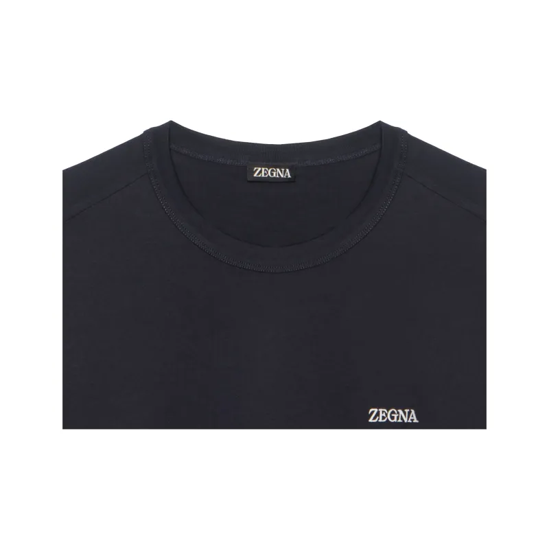 Zzegna Logo Embroidered Crewneck T Shirt-8
