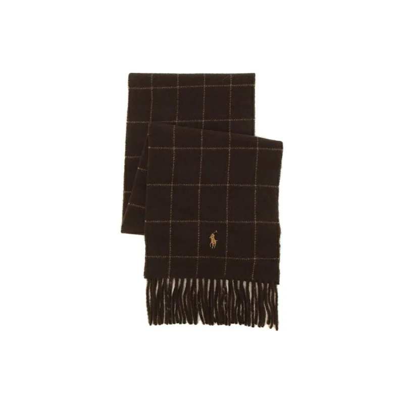 Polo Ralph Lauren Wool Nylon Knit Scarves Men's Brown-0