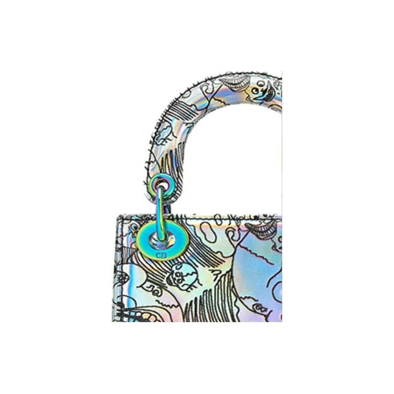 DIOR Lady Dior Cow Leather Dior Bag Shoulder Bag Crossbody Bag Handbag Mini Women's Silver-4