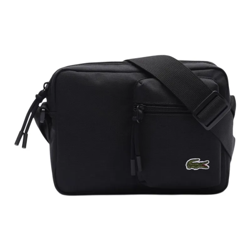 LACOSTE Fabric Shoulder Bag, Crossbody Bag Regular Unisex Black-1
