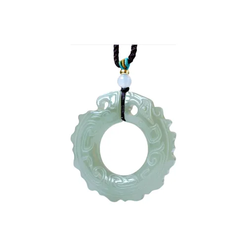 HUWEI Hetian Jade Necklaces Pale Greenish White Jade Unisex