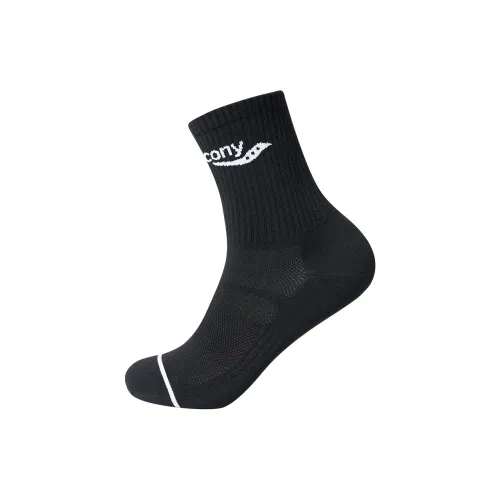 Saucony Polygiene Mid Calf Socks Unisex 1 Pack Jet Black