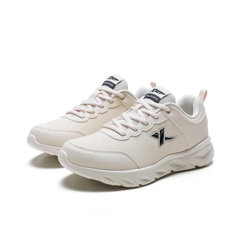 XTEP Wear Resistant Water Resistant And Warm Low Top Casual Running Shoes Women's White Sand Gray-2