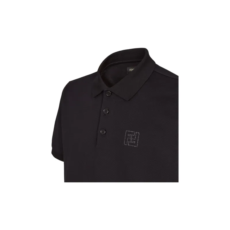FENDI Polo Shirts Men Black-2