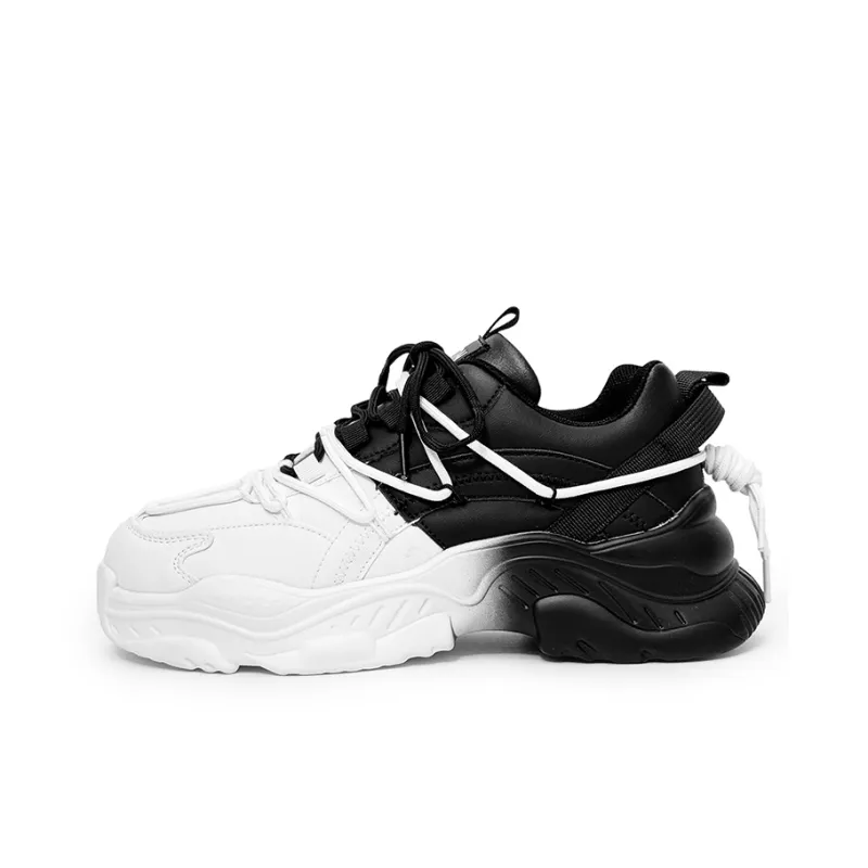 OUGLEMEN Wear Resistant Height Increasing Low Top Chunky Sneakers Unisex-1