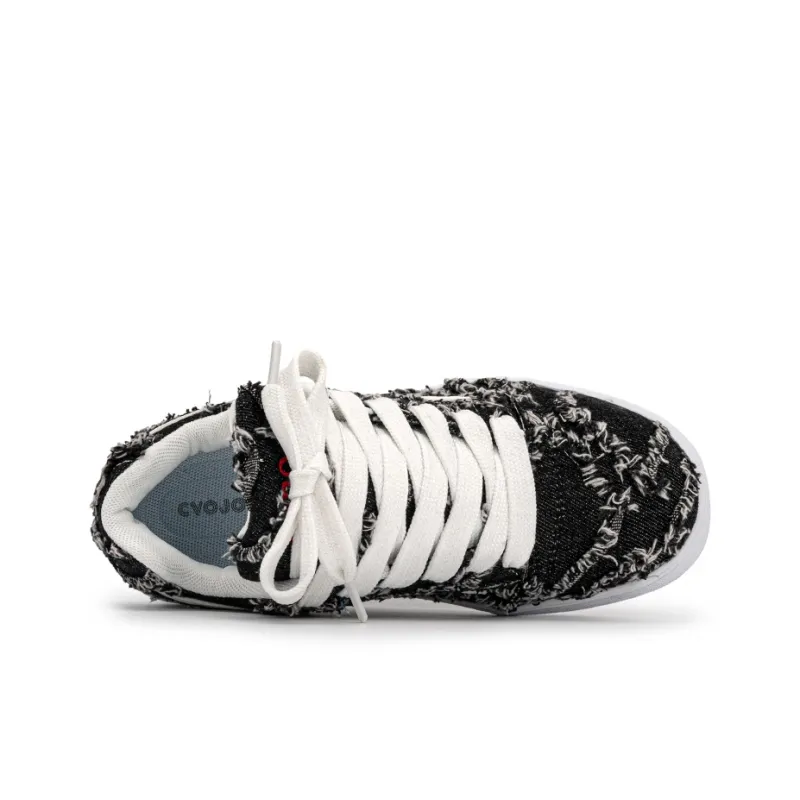 CVOJOO Gift Box Set Slip Resistant Low Top Skateboard Shoes Unisex Denim Black-2