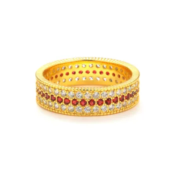 Gingerford S925 Sterling Silver Gold plated High Carbon Diamond Rings Unisex