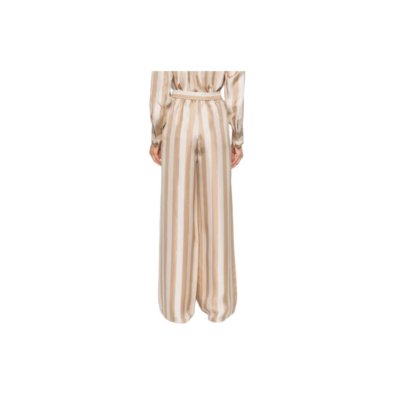 FENDI Pequin stripe Silk Palazzo Pants-3