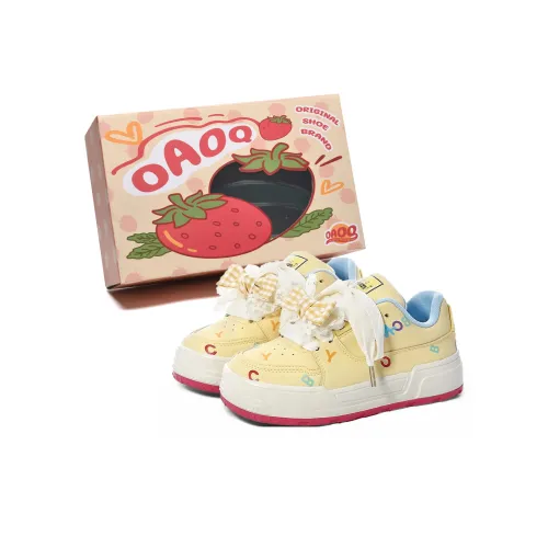 OAOQ Anti Slip Wear Resistant Lightweight Breathable Height Increasing Low Top Skateboard Shoes Women's Yellow