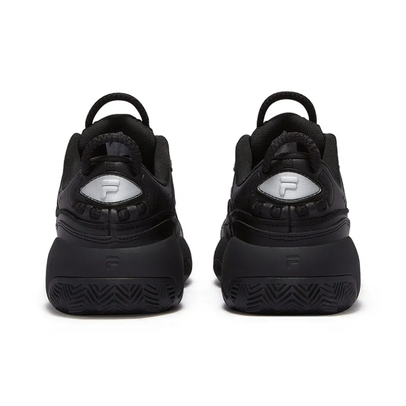 FILA FUSION Slip Resistant Low Top Vintage Basketball Shoes Men's Black-3