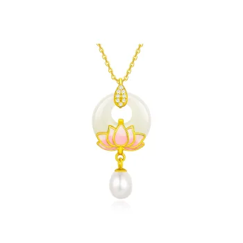 JINLIUFUJIXIANG Hetian Jade Necklaces White Jade/Pale Greenish White Jade Women's
