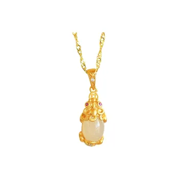 Jade Ink Love Hetian Jade Necklaces White Jade Unisex