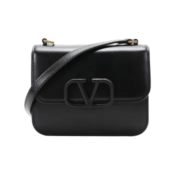 Valentino Leather Shoulder Bag Women's Black