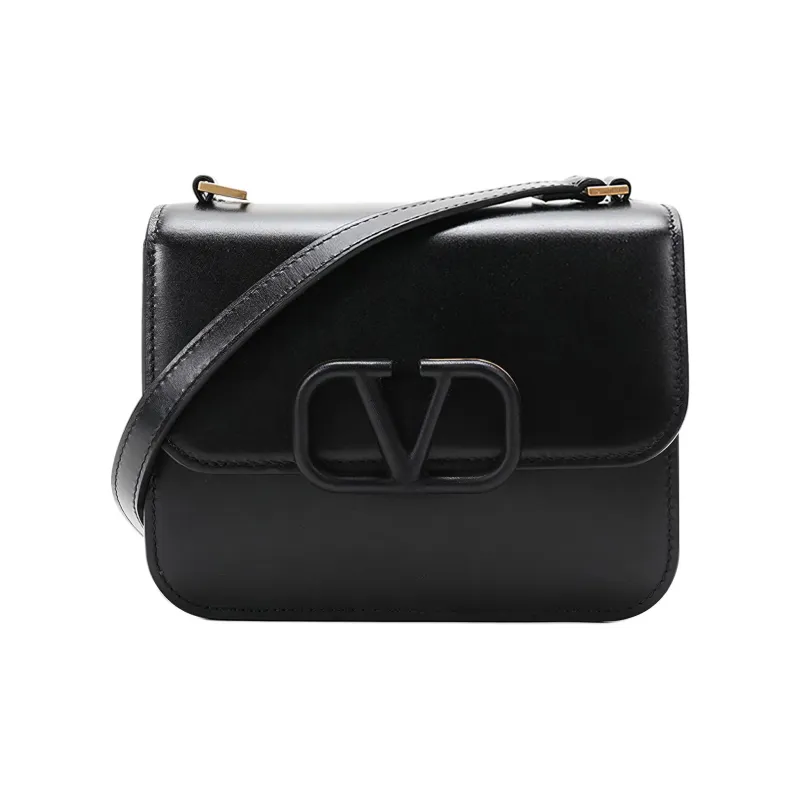 Valentino Leather Shoulder Bag Women's Black-0