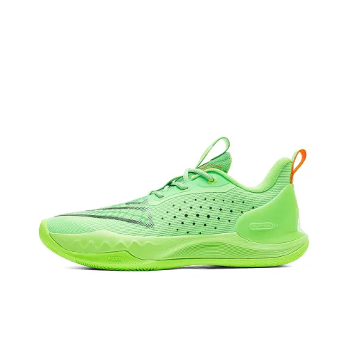 PEAK Basketball Shoes Men Low Top Electric Green