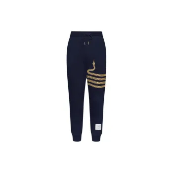 THOM BROWNE Snake embroidery Cotton Track Pants