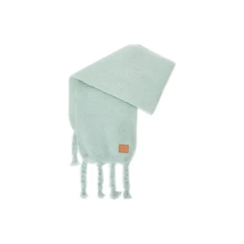 LOEWE Mohair Knit Scarves Unisex Aqua Blue