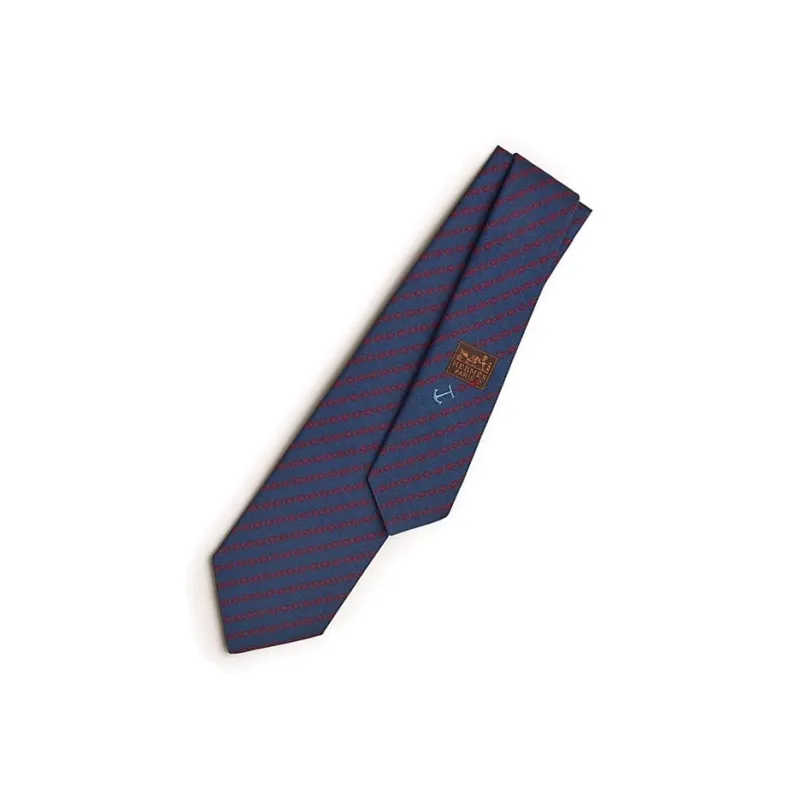HERMES Silk Ties Men's Blue Purple-1