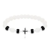 (Black) Four-Pointed Star Beaded Bracelet
