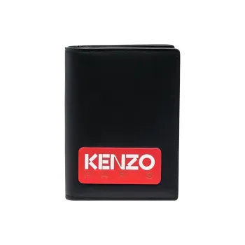 KENZO Cow Leather Wallet Unisex Black