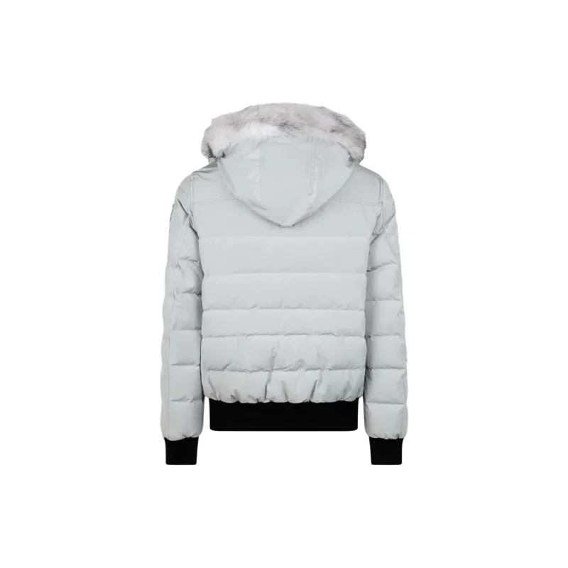Moose Knuckles Onyx Scotchtown Shearling Bomber Jacket Down Jacket Men's Birch Grey-1