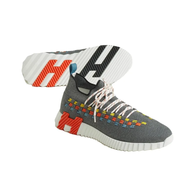 HERMES Fle Low-Top Casual Shoes Men's Gray-3