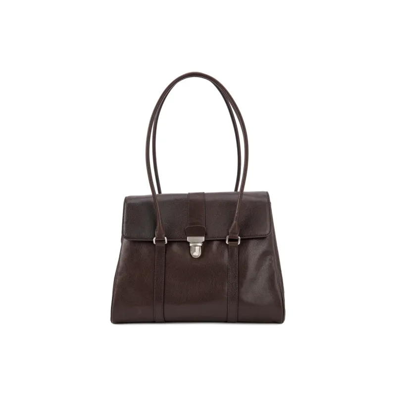 VENOF Cow Leather Shoulder Bag Women's Vegetable Tanned Brown/Vegetable Tanned Black-1