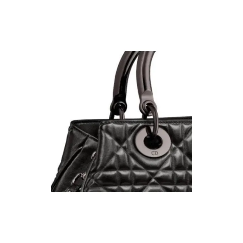DIOR Lady Dior Calfskin Lady Dior Bag Shoulder Bag, Crossbody Bag, Handbag Medium Size Women's Black-5