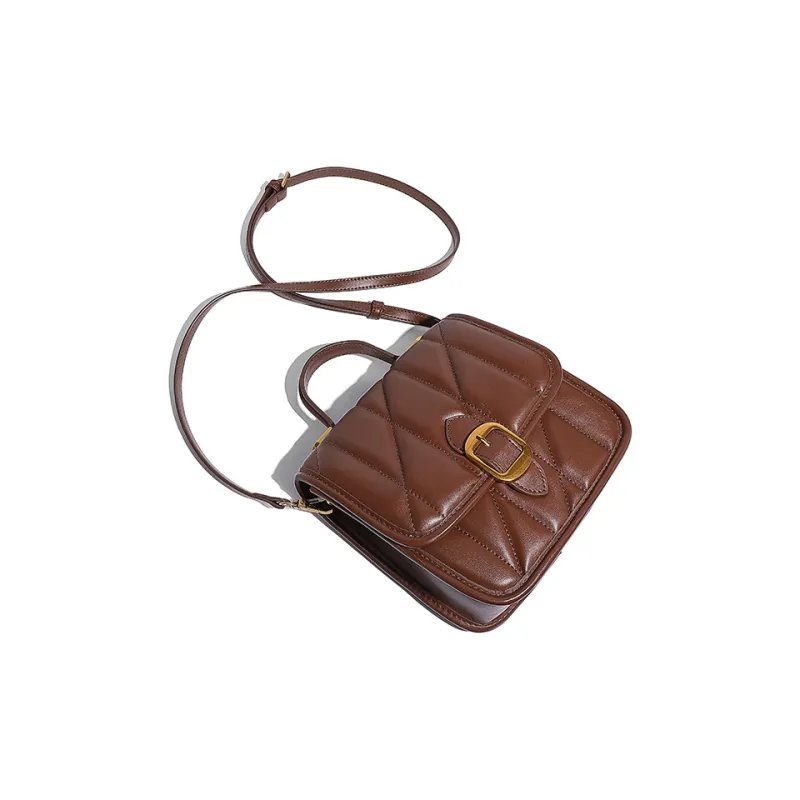Vigno Synthetic Leather One Shoulder Crossbody Double Shoulder Handbag Regular Women's Black/Brown/Ecru-13