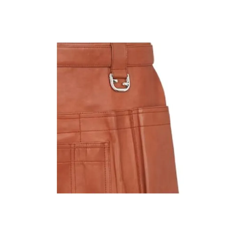 FENDI Tan Leather Skirt Men's Tan-4