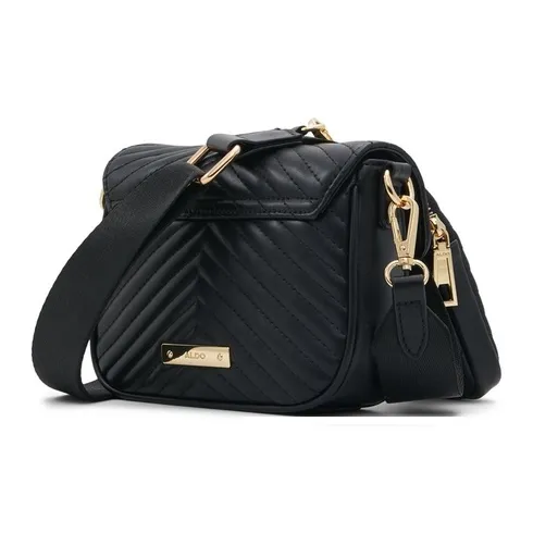 ALDO Artificial Leather Crossbody Bag Trumpets Women's Pure Black/Black Gold/Bone-4