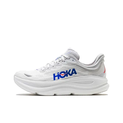 HOKA ONE ONE Bondi 9 Anti Slip Wear Resistant Low Top Running Shoes Men's Cosmic Gray Cyan