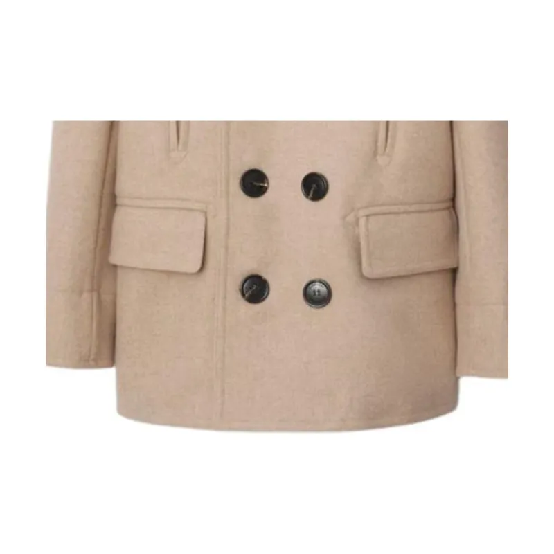Burberry Wool Blend Pea Coat Men's Umber-3