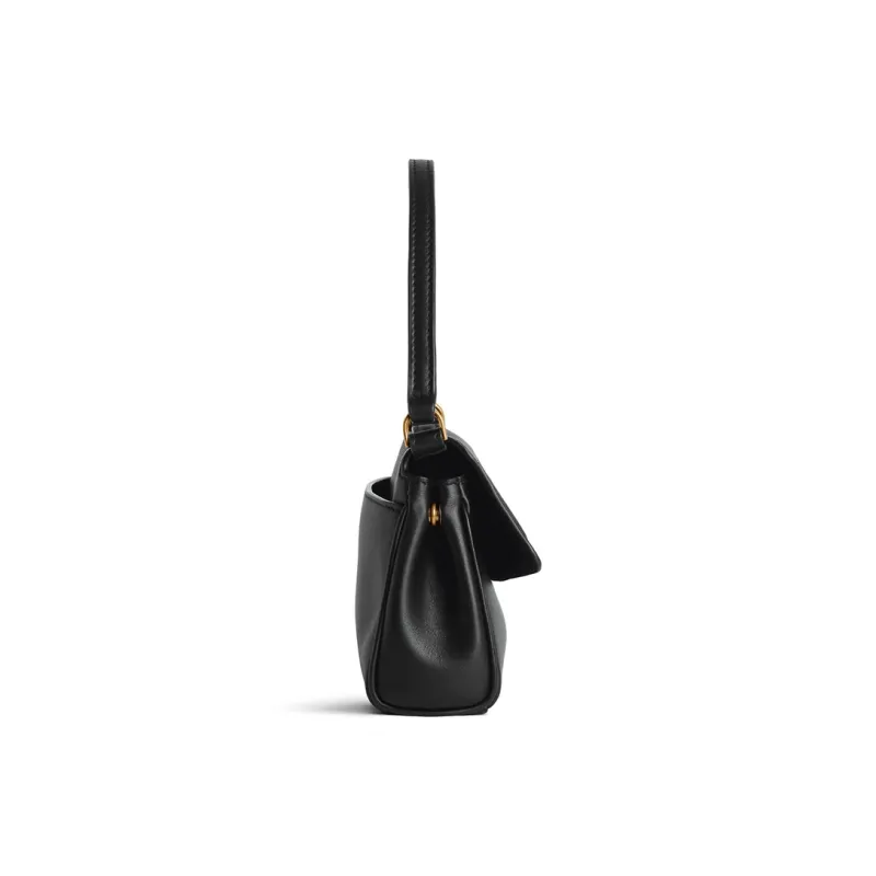 Balenciaga Rodeo Calfskin One Shoulder Handbags Nano Women's Black-3
