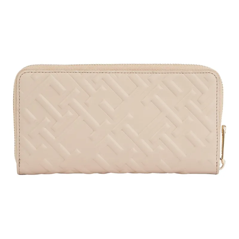 Tommy Hilfiger PU Polyurethane Wallet Large Size Women's Beige-1