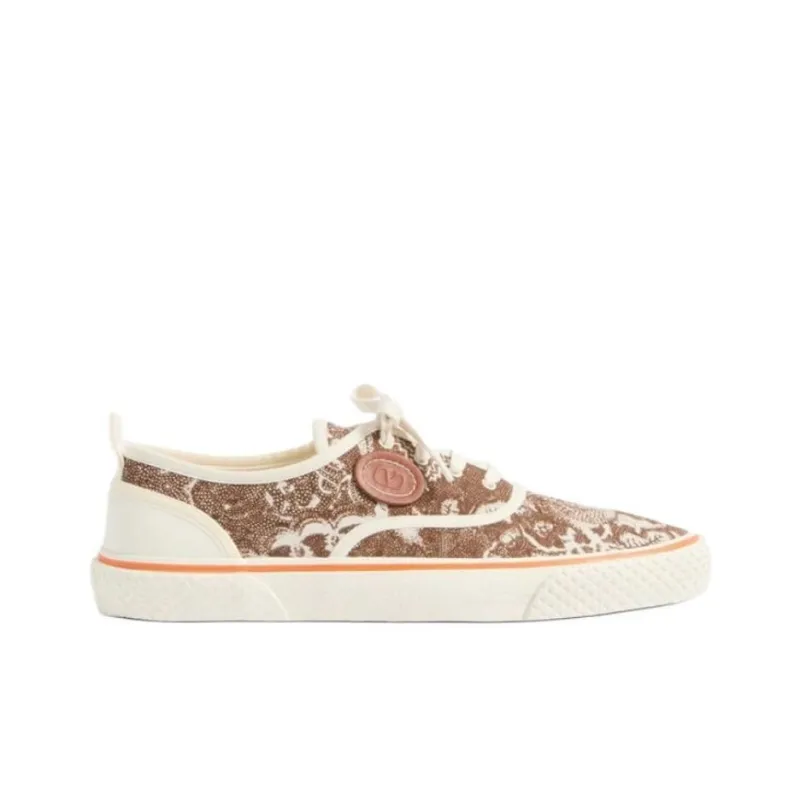 Valentino Nojoke Low Top Canvas Shoes Men's Brown-1
