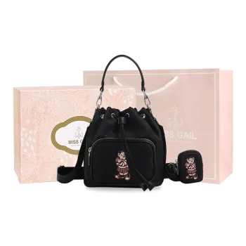 MISS GAIL Oxford Handbag Shoulder Bag Crossbody Bag Regular Women's Black