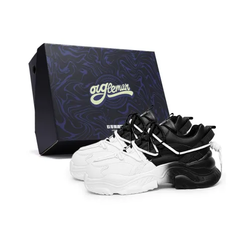 OUGLEMEN Wear Resistant Height Increasing Low Top Chunky Sneakers Unisex
